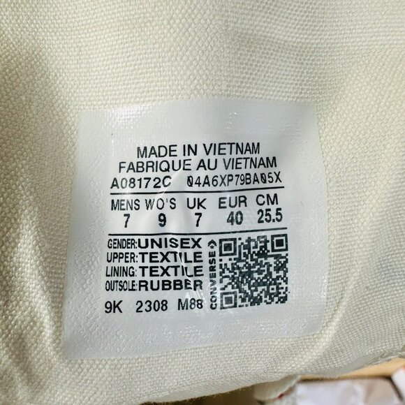 ⭐Converse Chuck 70 Plus Hi Sz 7 Mens Shoes Beige Floral Paisley Sneakers A08172C - Picture 9 of 9